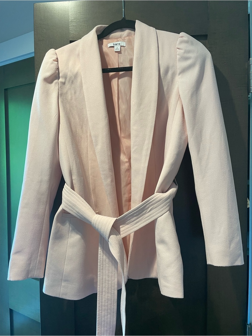 Bar III Blush Pink Belted Blazer